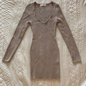 Ribbed Long Sleeve Dress| Small